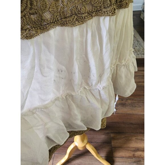 Boho‎ Lace & Cotton Bohemian Off the Shoulder Ruffle White Graduation Wedding - Picture 10 of 10